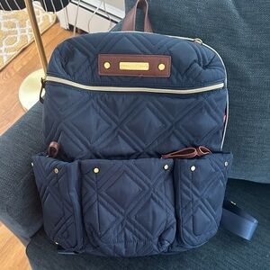 Adrienne Vittadini Navy Quilted Backpack